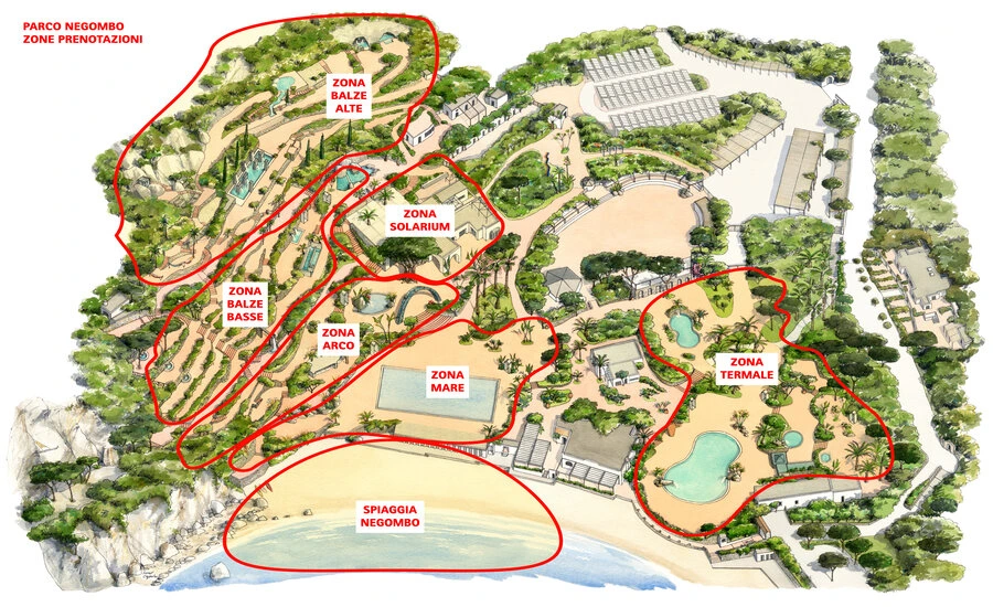 Mappa delle zone del resort
